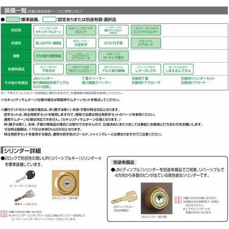 玄関ドア リクシル クリエラR 18型 親子 ランマ付 内付/半外付け型