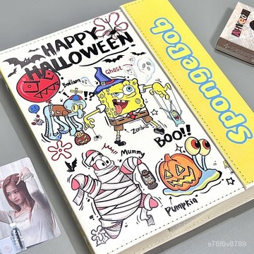 小卡收納冊 相冊收納冊 照片收納冊 追星卡收納冊 LACRIMA文創鬼鬼海綿寶寶磁吸翻蓋pu皮質A5卡冊小衆高顔值收納冊