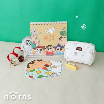 【2025限定🌲聖誕跨年交換禮物🎁蠟筆小新療癒辦公時光組🎅】2026年桌曆x1.超薄造型滑鼠墊x1.可攜式釘書機x1.長方收納包x1