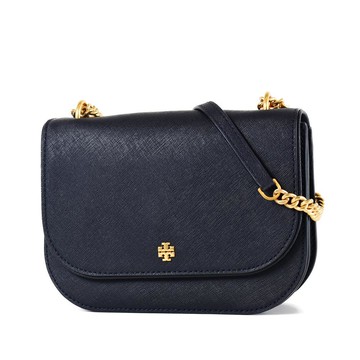 TORY BURCH 防刮翻蓋鍊帶肩背斜背二用包-海軍藍特
