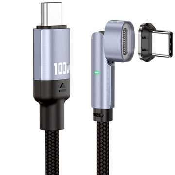 YORI優里 11pin磁吸彎頭充電線+Type C磁吸頭  黑色  1個  50cm