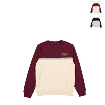 【FILA】中性 長袖 圓領T恤-深紅 1TEY-5806-WN