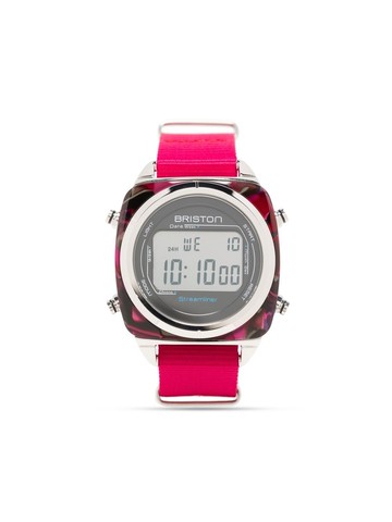 Briston Watches - Streamliner Digital 37mm - unisex - stainless steel/Fabric/glass - One Size - Pink