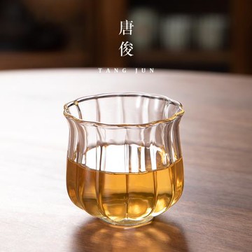 茶杯主人杯女士玻璃日式品茗杯茶具花茶單杯琉璃加厚杯子喝茶
