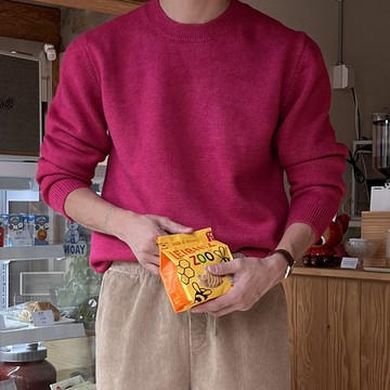 正韓柔軟保暖素面剪裁圓領針織上衣 14色 YUPPIE 預購商品 0106