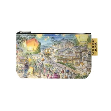 Sunny Bag x 火車頭顏坊 多功能棉布文具袋/化妝包-平溪老街放天燈