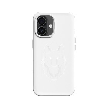 iPhone 16 SolidX 白 - Animal Silhouette / 動物剪影 - 幾何-動物系列/狼