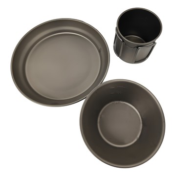 Naturehike 挪客 樂活 鈦餐具套裝 CNH22CJ044 18.5 x 18.5 x 8.5cm  鈦灰色  1個