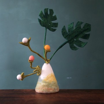 羊毛氈插花植物/龜背葉