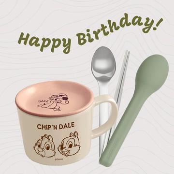 [收禮人自選色][生日快樂!!]【買禮物】奇奇蒂蒂拼色馬克蓋杯二件組+矽膠餐具組__隨機色｜正版授權 4 色可選 馬克杯 生日禮物  金牛座 雙子座 巨蟹座 獅子座 處女座 天秤座 天蠍座 射手座