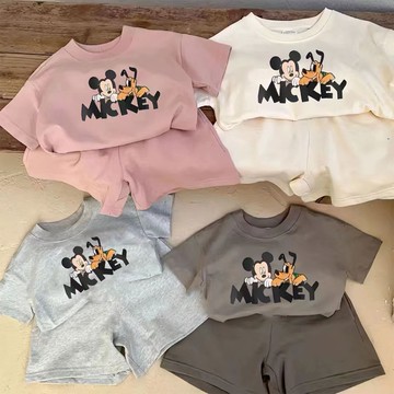 Healthy baby 新款夏款寶寶短袖短褲套裝韓系休閒短袖卡通印花休閒兩件套 男童套裝 短袖套裝 兩件套