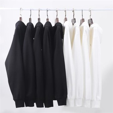 【小白家】白色黑色重磅純色外套長袖連帽套頭衛衣女男情侶ins潮