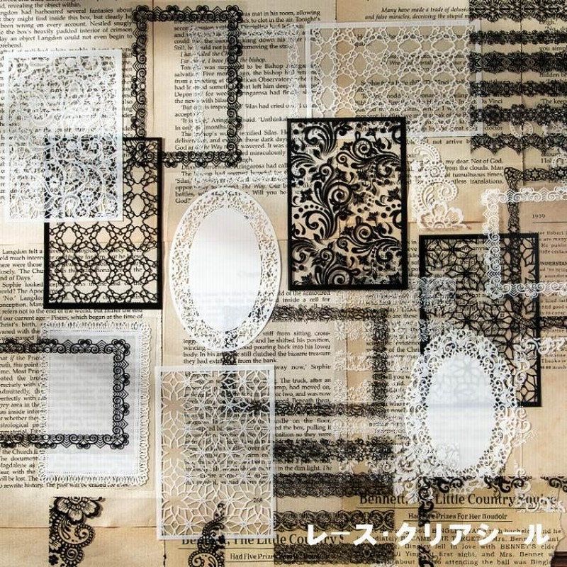 低価格で大人気の import】クリアスタンプシート コラージュ カード作成用 1シート アルバム・スクラップ