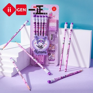 三麗鷗形象庫洛米大橡皮頭HB鉛筆套裝 卡通小學生學習用品 文具 YZ5163
