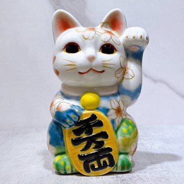 【櫻映晴空】日本清水燒招財貓 | 左春野