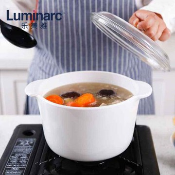 樂美雅明火直燒白晶玻璃鍋鋼化耐熱玻璃湯鍋燉鍋琥珀鍋餐飲業燉鍋