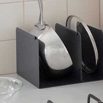 日本霜山 碳鋼製廚房收納置物分隔立架(寬版)-3入-多色可選