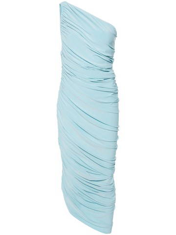 Norma Kamali - Diana one-shoulder gown - women - Polyester/Spandex/Elastane - XS - Blue