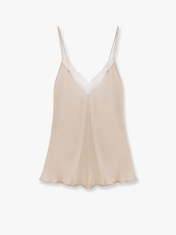 Satin tank top with lace inserts - MVP WARDROBE - gender_Woman