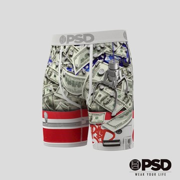 【PSD Underwear 官方旗艦店】MONEY- 平口四角褲-現金一把抓-白色