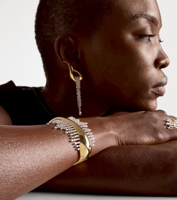 Yeprem Golden Strada 18kt gold cuff bracelet with diamonds