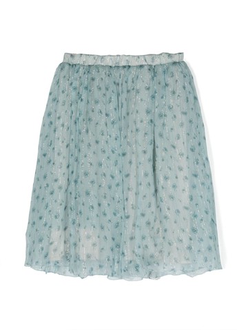 Simonetta - floral-print silk-blend skirt - kids - Silk/Metallized Polyester/Viscose/Rayon/Polyamide - 8 yrs - Blue
