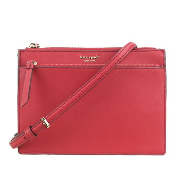 Kate Spade 防刮PVC雙拉斜背包-紅
