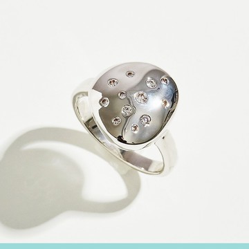 奇幻星蝕鑲鑽耳環 宇宙/隕石/星體/設計款