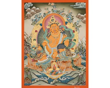 黃色財神唐卡 | 藏傳財富神龕