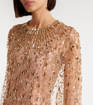 Jenny Packham Hestia embellished caped gown