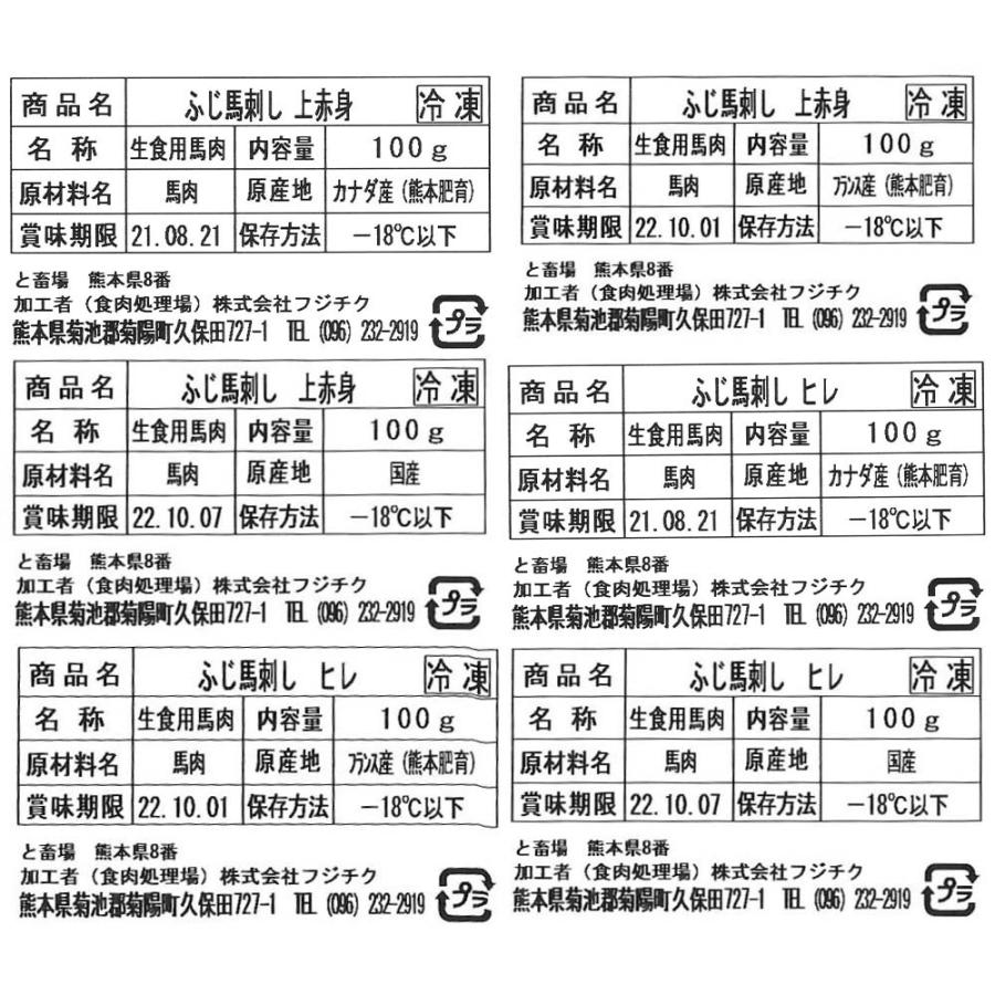 熊本 ふじ馬刺し 厳選赤身詰合せ　送料無料 ギフト