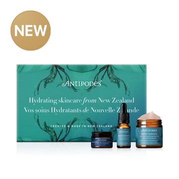 【潔麗雅】Antipodes 爆水保濕組(瑪瑪庫水凝霜60ml+褐藻玻尿酸精華液10ml+益生菌夜間凝霜15ml)