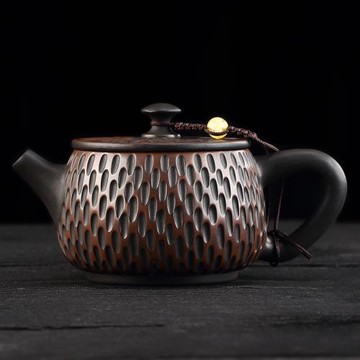 云南建水紫陶茶壺手工跳刀單壺泡茶壺家用功夫茶具紫砂壺寬口壺