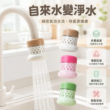 🐰歡喜兔🐰 水龍頭過濾器 通用型水龍頭淨水器 可拆洗水龍頭防濺器 廚房自來水過濾裝置 適用多種水龍頭