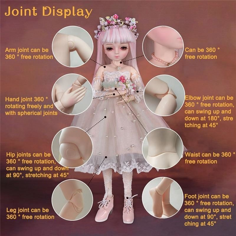 球体関節人形 BJD 女の子 人形 ドレス 着せ替え カスタムドール 45cm D | LINEショッピング