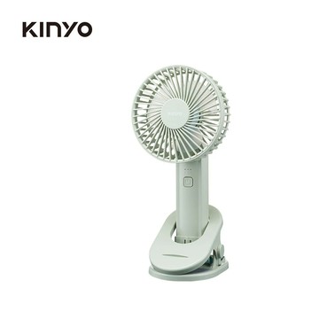 【KINYO 耐嘉】UF-3024G 多功能夾立持充電風扇｜綠色