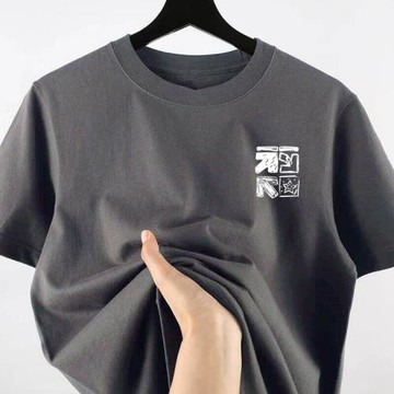 清倉撿漏～外貿出口尾單 夏季短袖T恤男女士純棉半袖潮牌寬松上衣