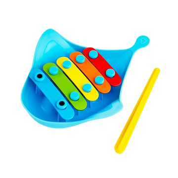 Munchkin 滿趣健 魟魚手敲琴洗澡玩具 適用於12個月以上  藍色  1個