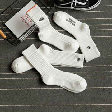 白色襪子男長襪潮流長筒潮牌秋冬季加厚高幫ins中筒日系百搭高筒