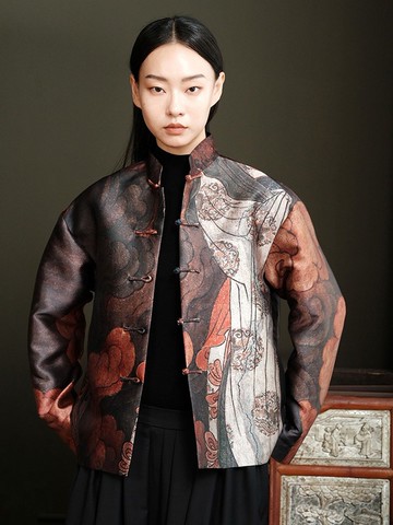 帝釋/復古印花 中國風唐裝外套