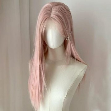 MoonDy 【暖粉】+七件套 cosplay 模擬真髮 自然 女生假髮 粉色假髮 假髮