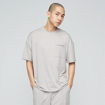 REBOOT-甦活機能寬版口袋上衣(中性)-電石灰