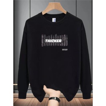 高端260g重磅黑色長袖T恤男秋季基礎款純棉圓領寬松衛衣打底衫男