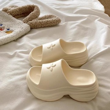 9.0cm高跟厚底十字花涼拖鞋女士新款夏季外穿增高防滑沙灘一字拖