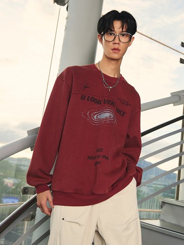 個性漩渦圖案大學T