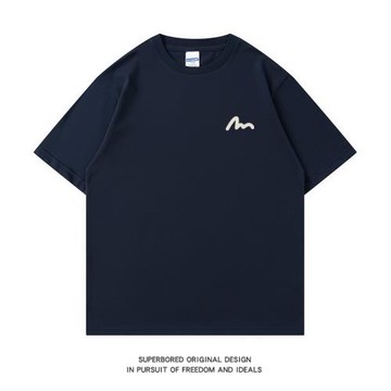 夏季歐美潮牌簡約字母印花短袖t恤男純棉寬松休閑圓領半袖體恤衫