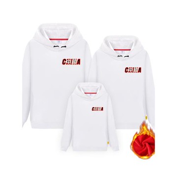 中國字樣親子裝新款冬款一家三口冬天四口過年母女裝母子秋冬衛衣