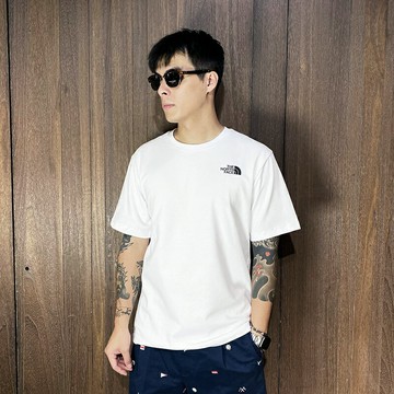 美國百分百【全新真品】The North Face 短袖 棉質 T恤 TNF 上衣 LOGO 短T 白色 CV63