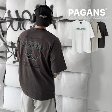 【PAGANS STORE】韓國 GUNNER 槍手 街頭 賽車風 標語 復古 印花 短袖 短Tee (3 color)