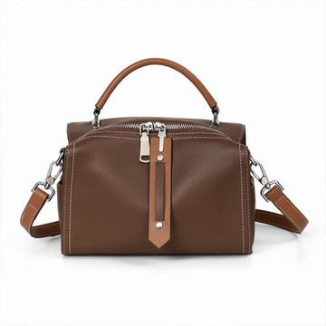 Sp house 純色箱型真皮通勤枕頭醫生手提側肩包(2色可選)